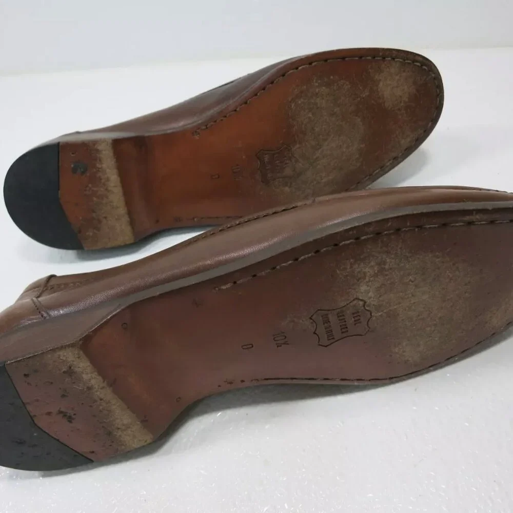 Steeple Gate Kiltie Leather Casual Footwear Men's Loafers Shoes Italy Sz 10.5 D